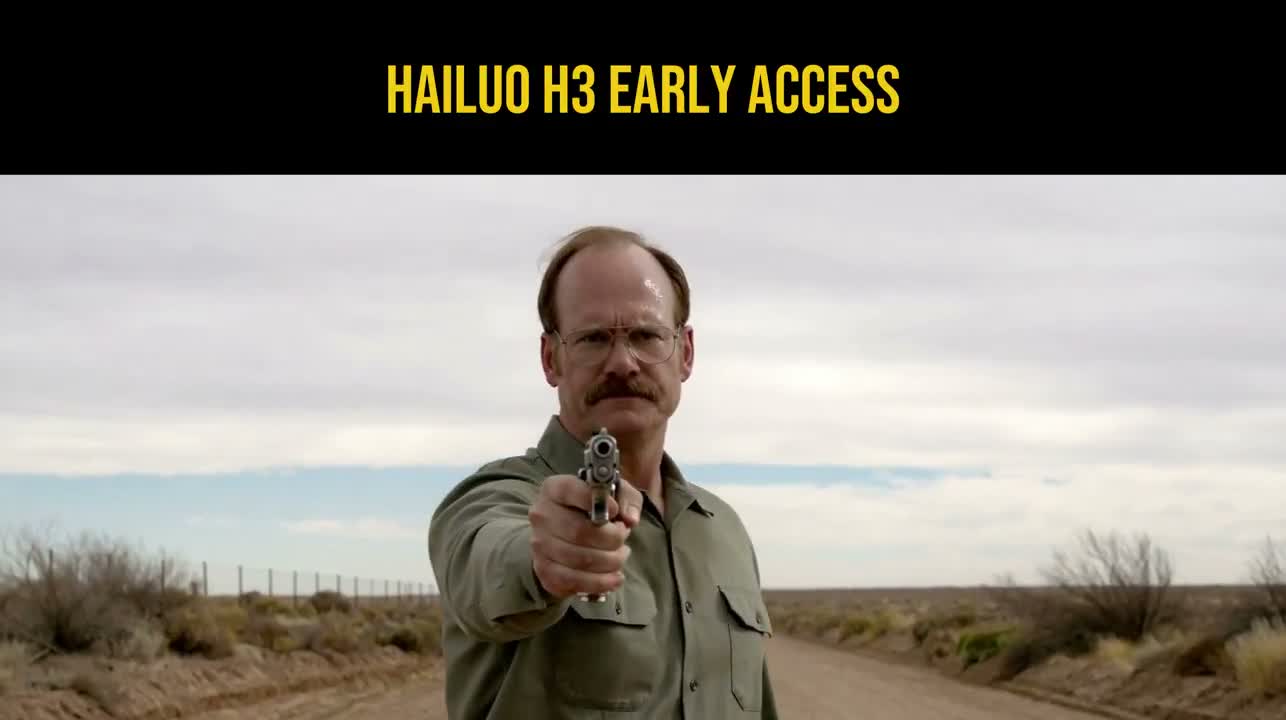 Armed cinematic character from Alex Patrascu's Hailuo H3 early-access montage